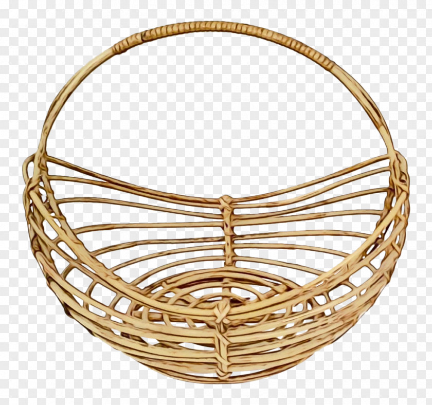 Oval Storage Basket Bamboo Cartoon PNG