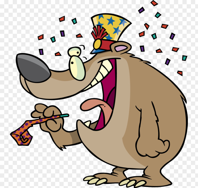 Bear Party Hat Cartoon Clip Art PNG