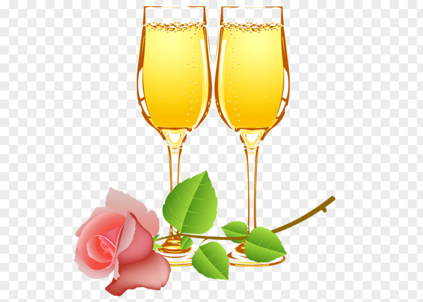 Cartoon Rose Champagne Glasses Glass Wine Cocktail PNG