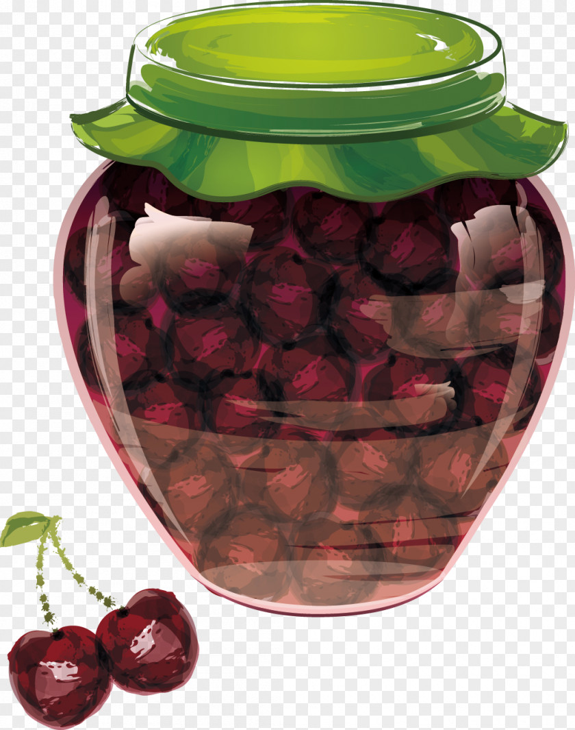 Cherry Jam Marmalade Fruit Preserves Crock PNG