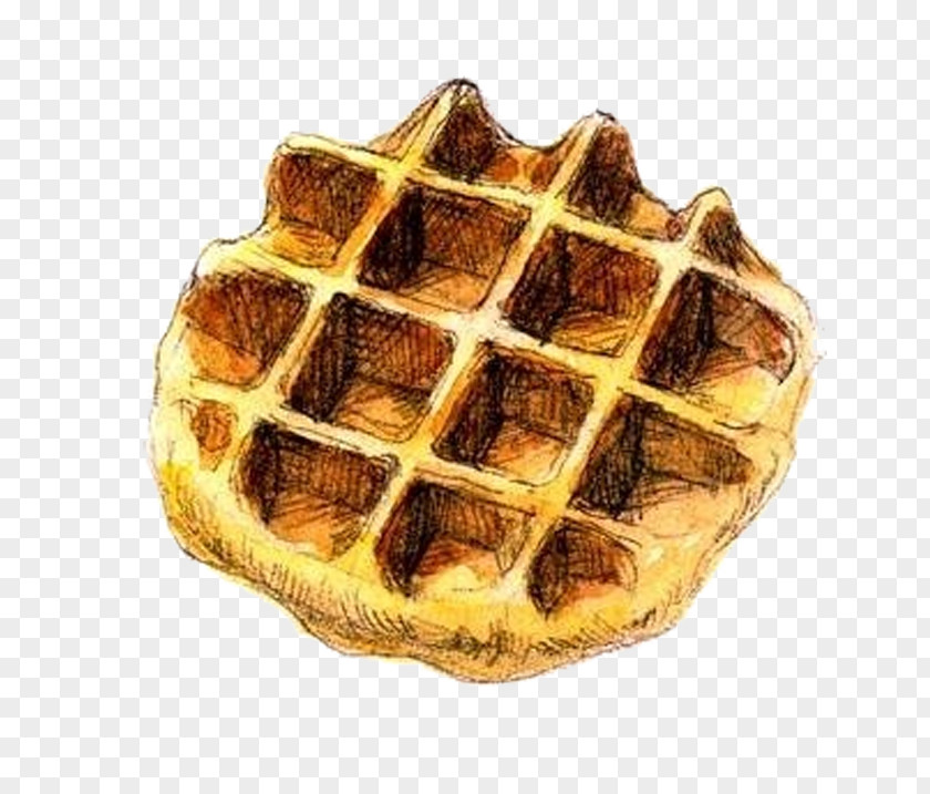 Hand-painted Cookies Belgian Waffle Icon PNG