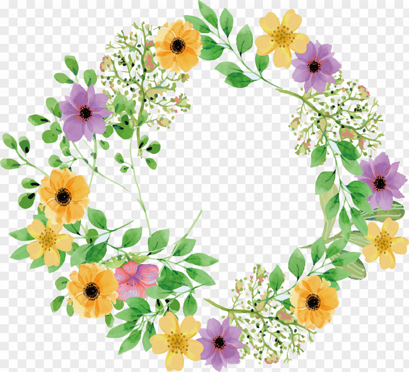 Watercolor Daisy Chain Flower Common Floral Design PNG