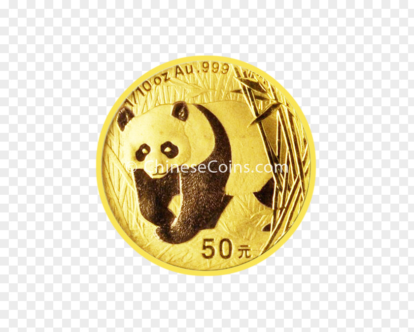 Gold And Silver Treasure Giant Panda Coin Chinese PNG