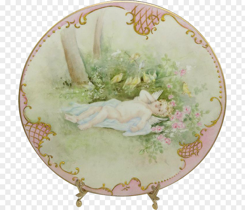 Hand-painted Ink And White Ballerina Tableware Platter Plate Porcelain PNG