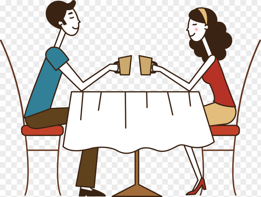 Couples Table Cartoon Image Vector Graphics Clip Art PNG