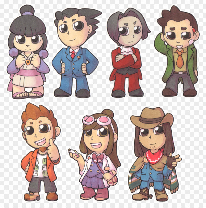 Ace Attorney BTS Drawing Fan Art Sticker PNG