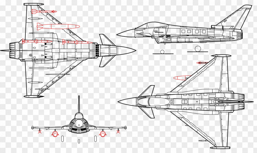 Blueprint Eurofighter Typhoon Airplane Multirole Combat Aircraft Delta Wing Fighter PNG