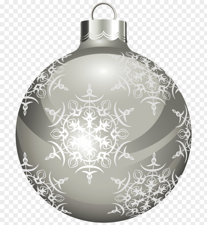 Transparent Silver Christmas Ball Clipart Ornament White Clip Art PNG