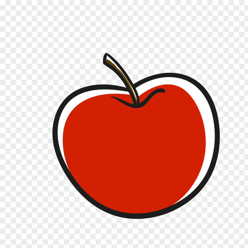Vector Red Fruit Big Apple Love Heart Clip Art PNG