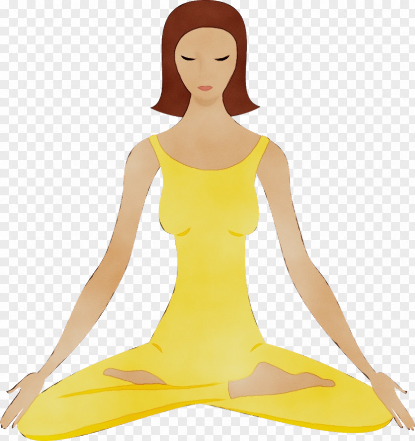 Yellow Meditation Physical Fitness Yoga Sportswear PNG