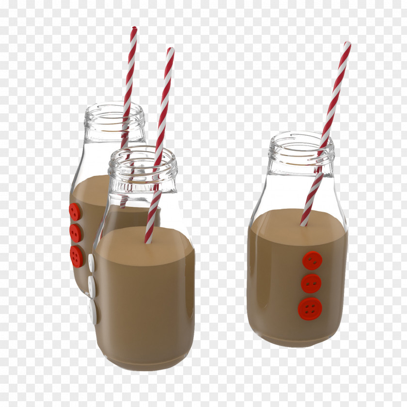 Glass Straw Yogurt Bottle Milk PNG