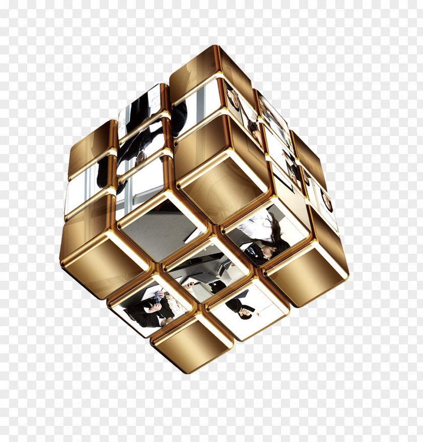 Gold Cube Creative Download Rubiks PNG