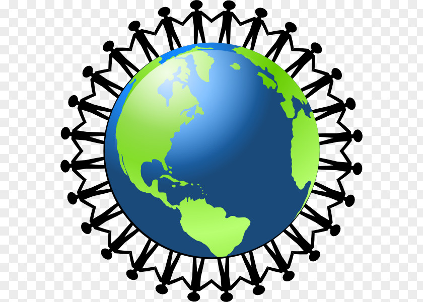 Cartoon People Holding Hands Globe World Free Content Clip Art PNG
