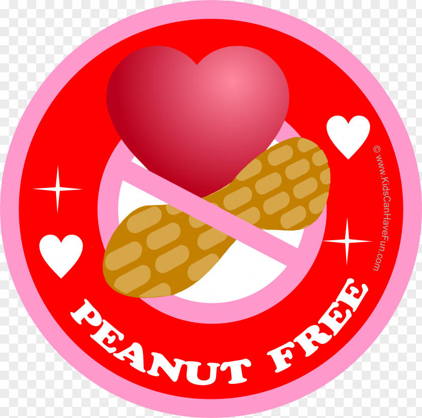 Valentine Labels Peanut Food Allergy Label PNG