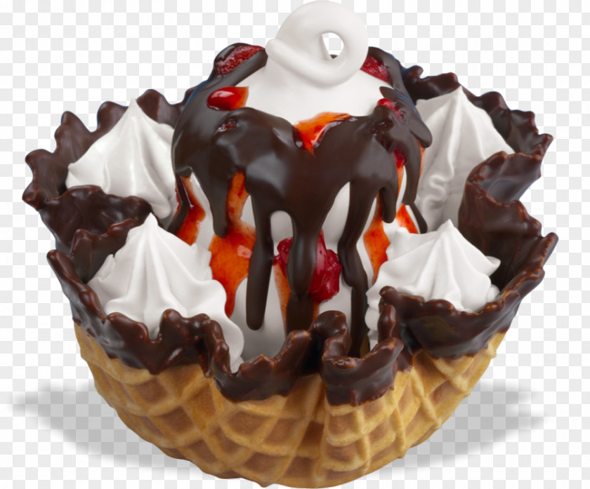 Sundae Ice Cream Cones Waffle Chocolate Brownie PNG