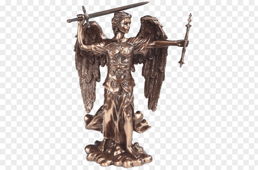 Archangel Michael Statue Religion Bronze PNG