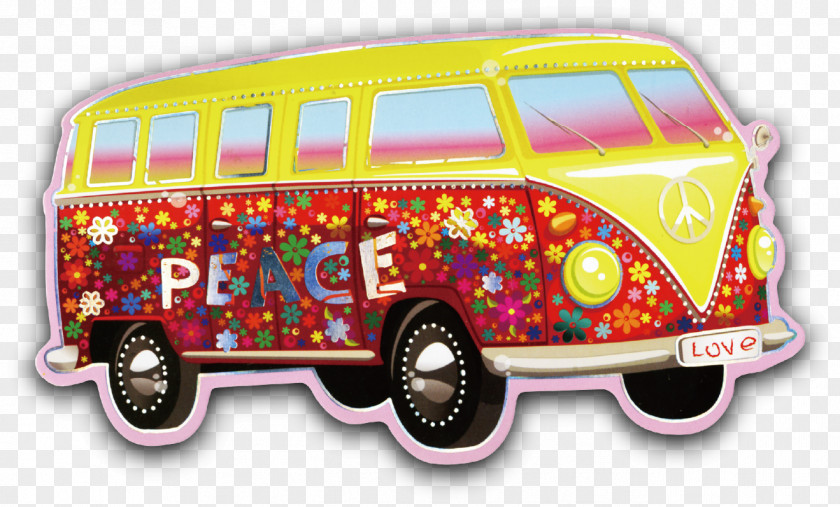 Cartoon Bus Volkswagen Type 2 Car Van Hippie PNG