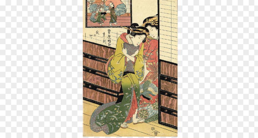 Japanese Samurai And Geisha Tattoos Yoshiwara Edo Ukiyo-e Art PNG