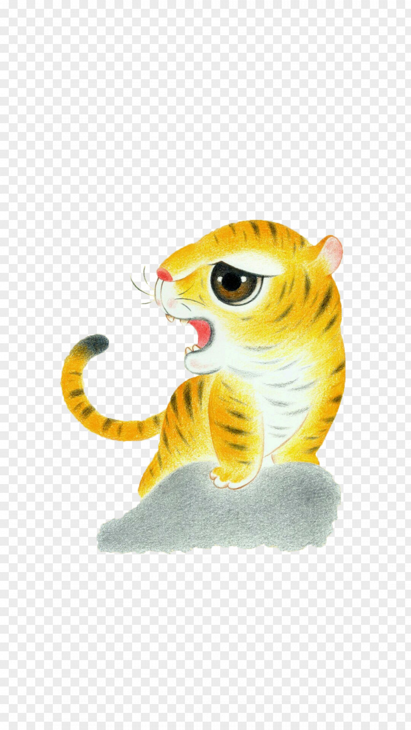 Crayon Painted Tiger Chinese Zodiac Month U660eu697c U853au6668 PNG