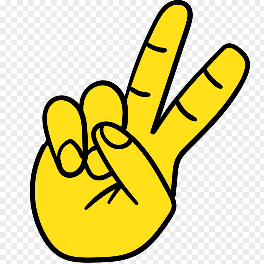 CARTOON HAND Gesture V Sign Clip Art PNG