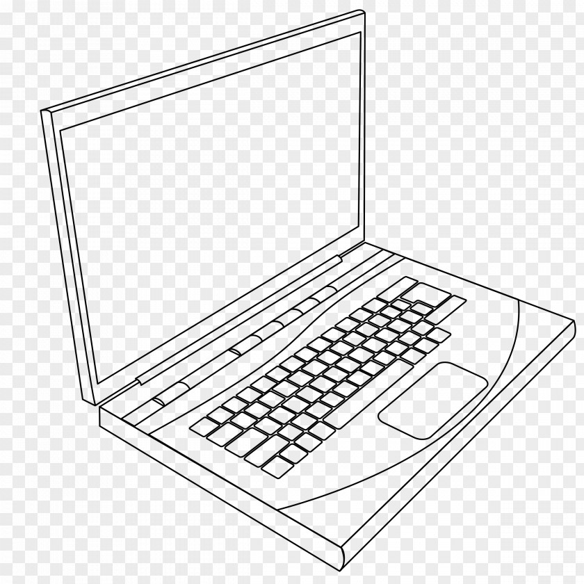 Laptop Clipart Graphics Illustrations Line Art Drawing Clip Vector PNG