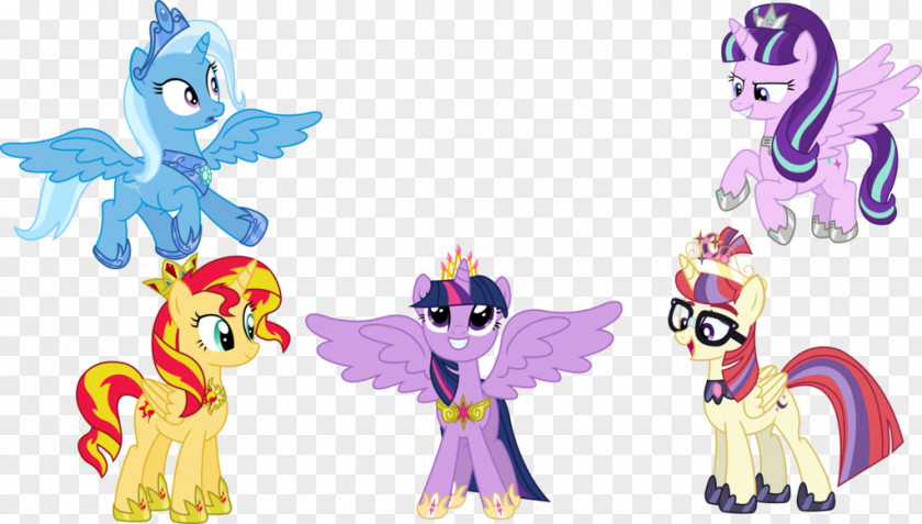 Unicorn Pony Twilight Sparkle Sunset Shimmer Rainbow Dash Pinkie Pie PNG