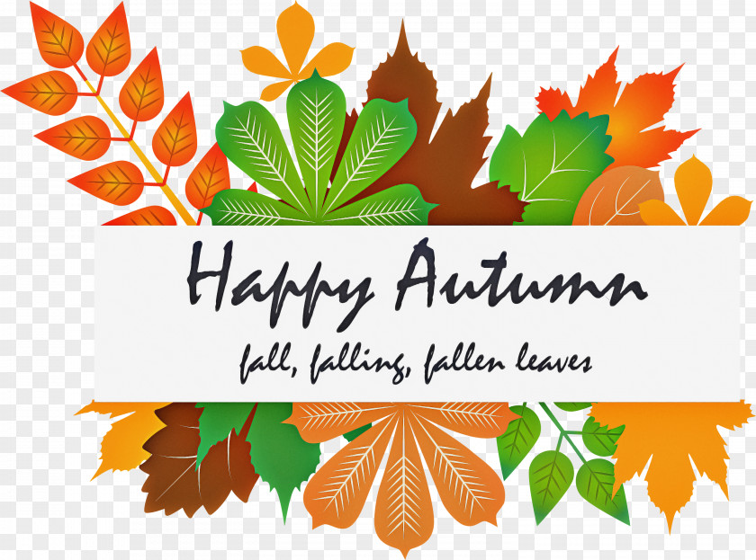 Hello Autumn Happy Fall Background PNG
