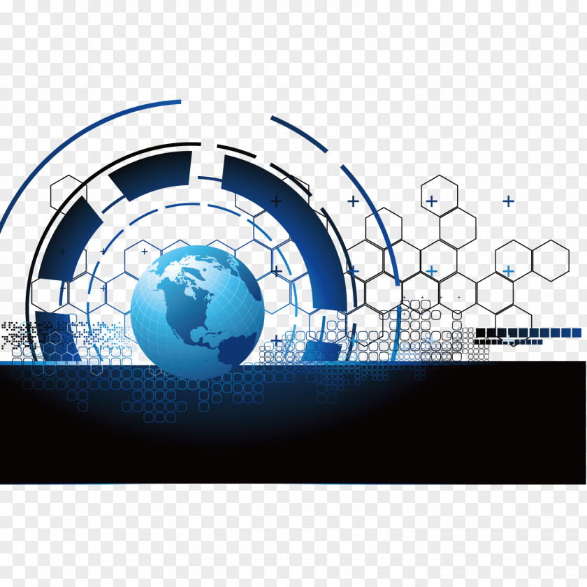 Blue Earth Technology Background PNG