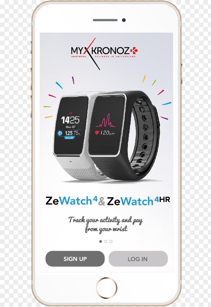 Watch MyKronoz ZeWatch4 Smartwatch Heart Rate Monitor PNG
