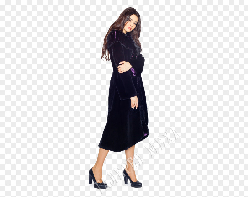Fur Coat Little Black Dress Shoulder Sleeve PNG
