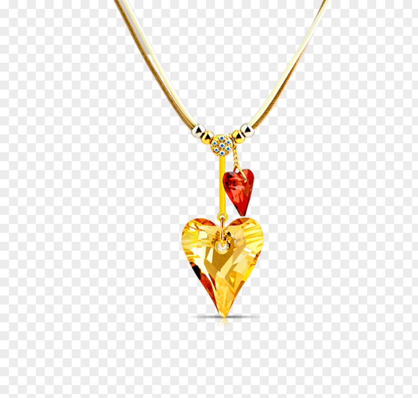 Golden Heart Charms & Pendants Necklace Computer File PNG