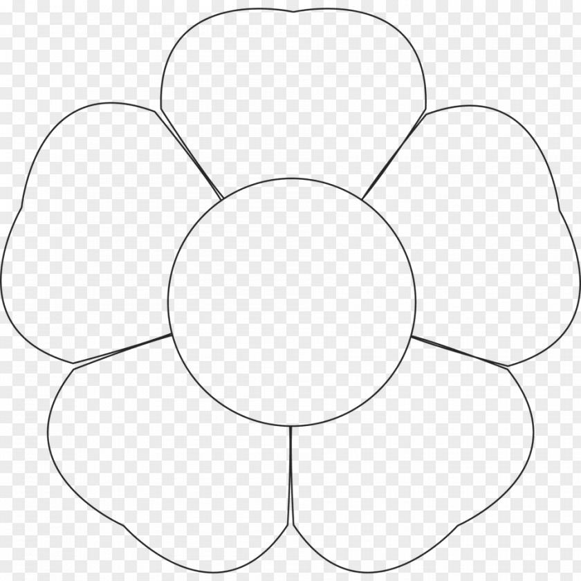 Petal Shaped Flower Template Printing Clip Art PNG