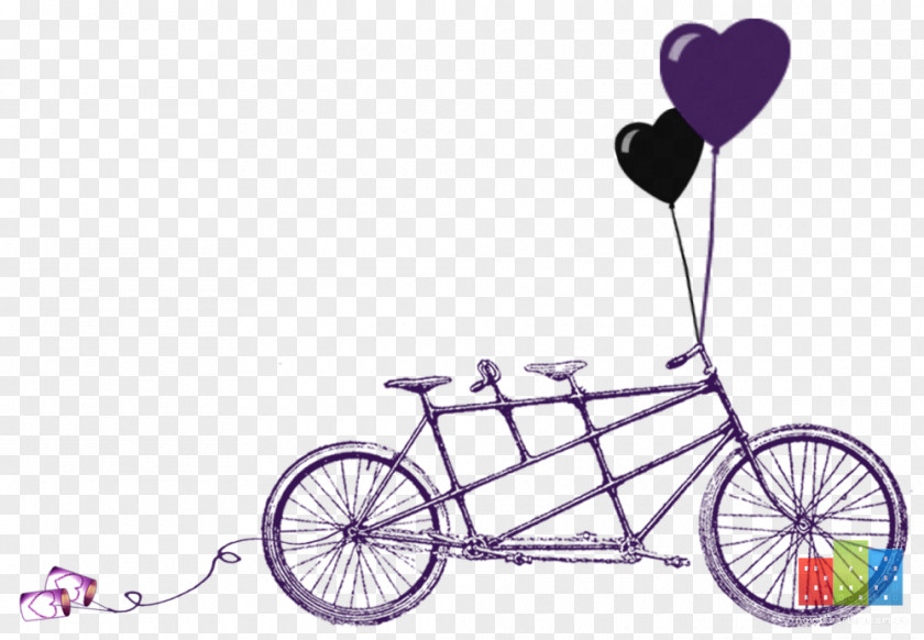 Bicycle Wedding Invitation Tandem Convite PNG