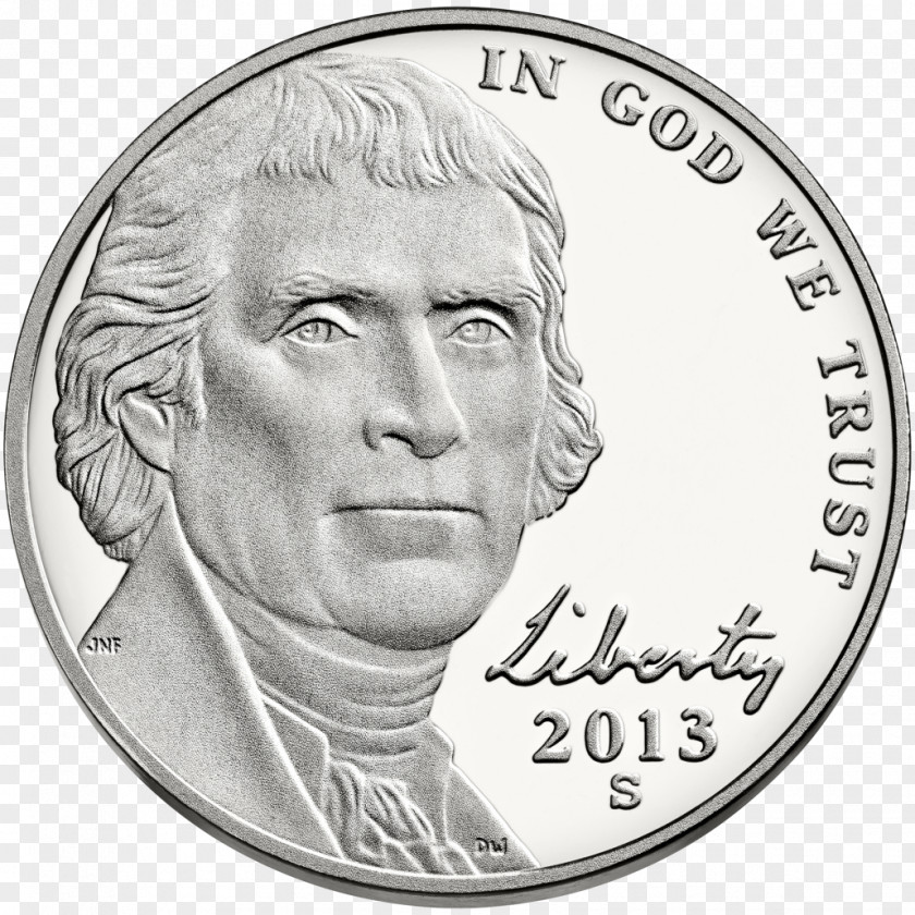 Coin Monticello Philadelphia Mint Jefferson Nickel PNG