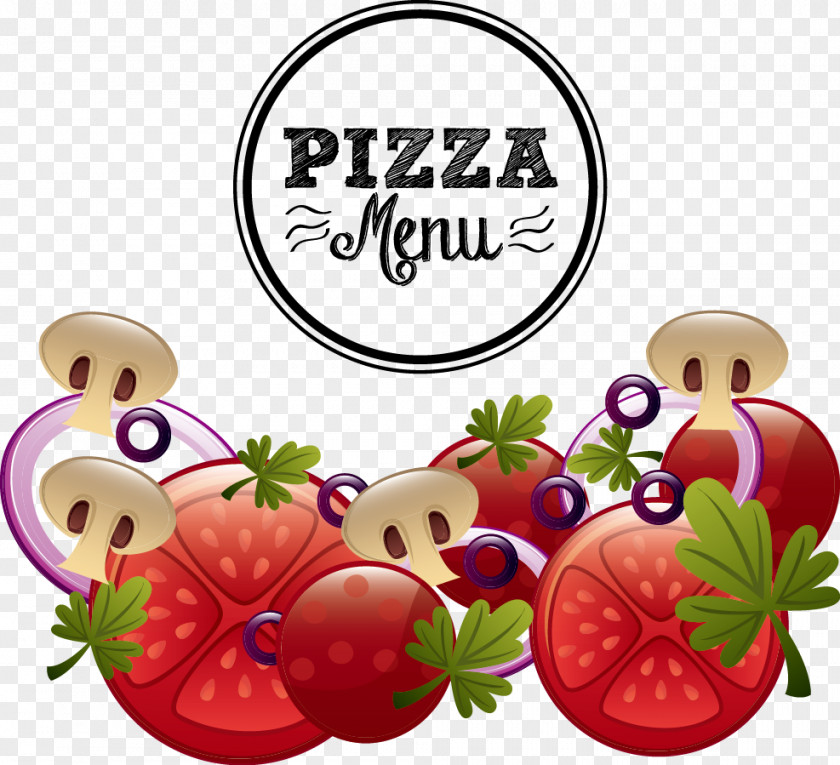 Vector Strawberry Fruit Pizza Poster Illustration PNG
