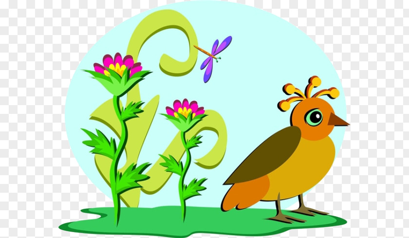 Cartoon Bird Flowers Garden Royalty-free Clip Art PNG