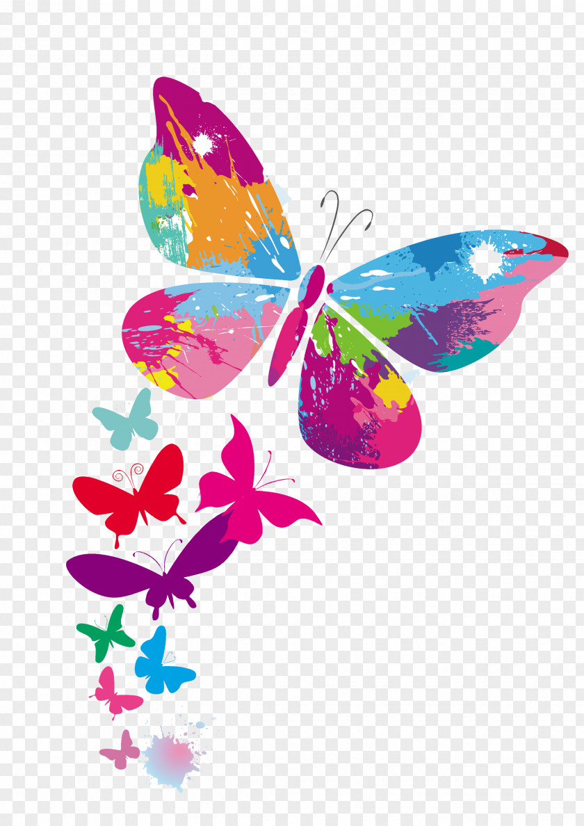 Colorful Butterfly Pattern Color Clip Art PNG