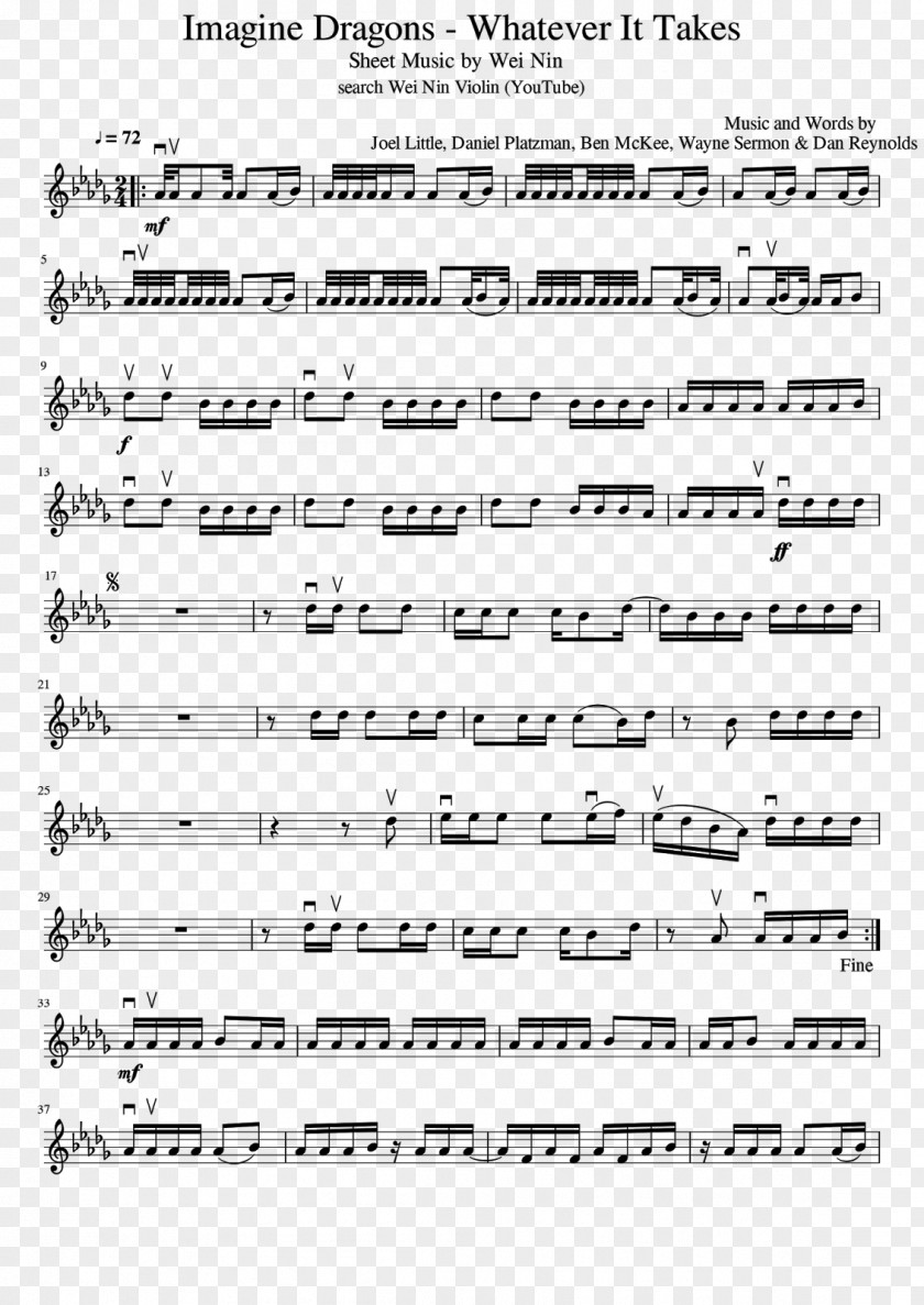 Sheet Music Whatever It Takes Violin Demons PNG Demons, sheet music clipart PNG