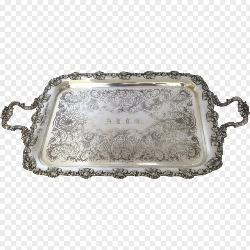 Silver Silverplate Tray Platter Plating PNG