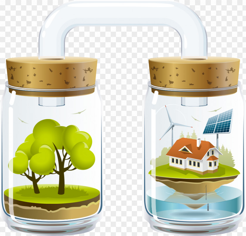 Vector Bottle Of Buildings Sustainability Science For Strong Sustainable Development Illustration PNG