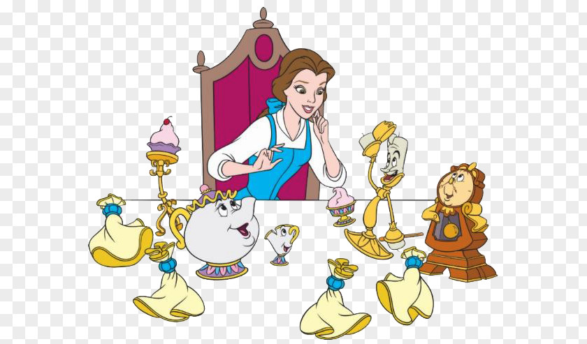Guest Belle Beauty And The Beast Mrs. Potts Cogsworth PNG