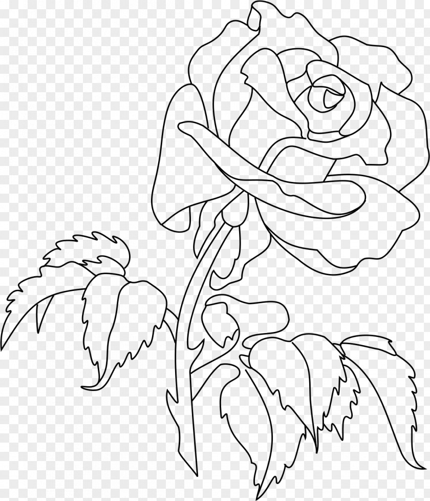 Rose Tattoo Line Art Drawing Clip PNG