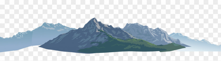 Cartoon Painted Mountains Forest Landscape Painting Drawing PNG