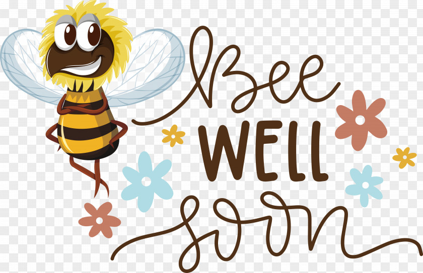 Honey Bee Insects Pollinator Bees Cartoon PNG