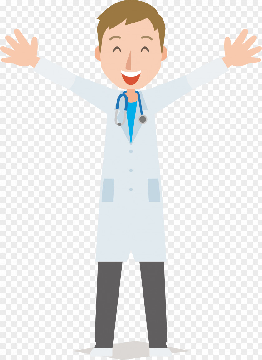 Open The Arms Of A Male Doctor Physician Thumb Illustration PNG