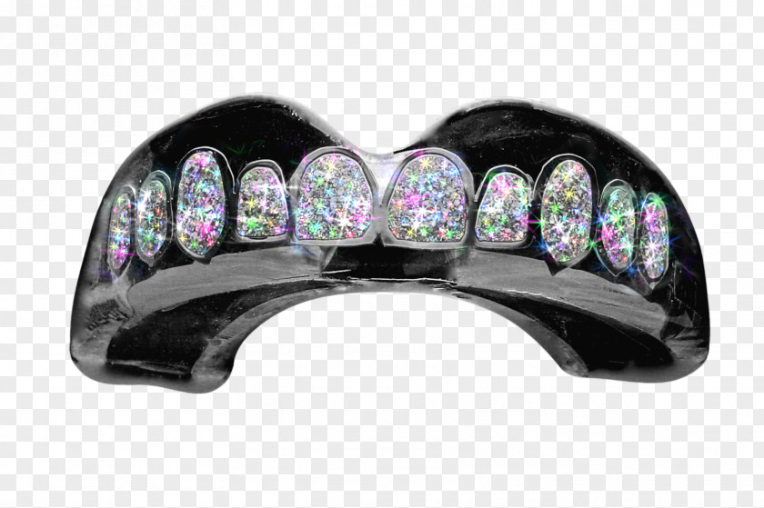 Light Mouthguard Green Grill Purple PNG