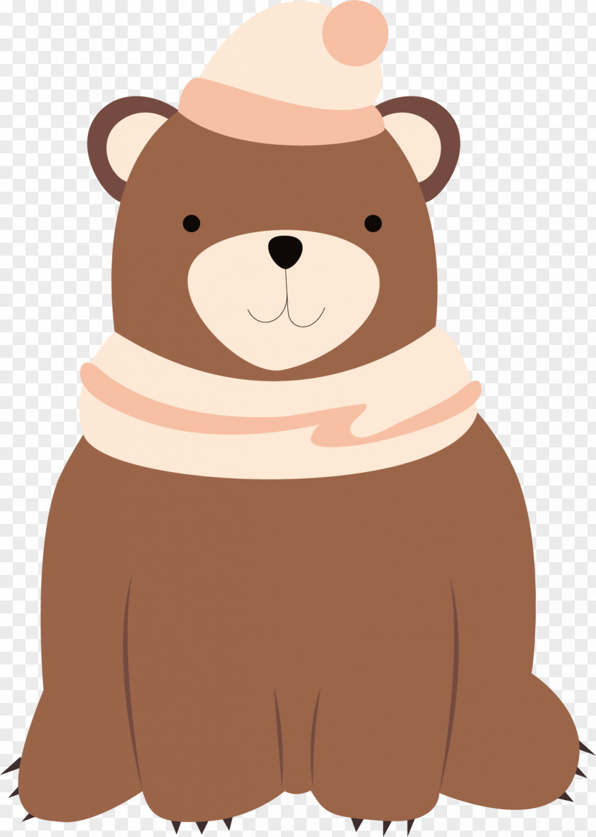 Lovely Brown Bear Vector Dog Winter PNG