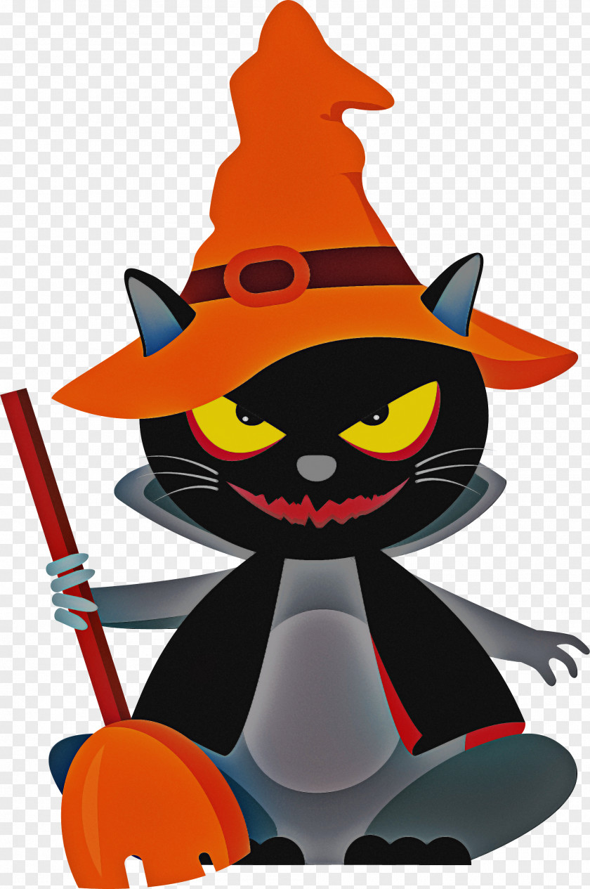 Witch Hat Trick-or-treat Black Cat Cartoon PNG