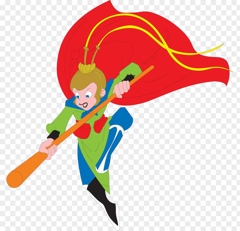 Vector Hand-painted Monkey Sun Wukong Goku Cartoon PNG