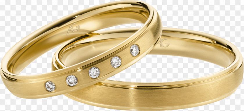 Wedding Ring Geel Goud Gold Diamond PNG